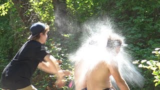 Throwing Water Balloons at People Prank  RebelTV [upl. by Ahsilif]