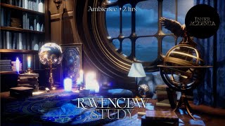 Harry Potter Ravenclaw Study Library Room 💙 Cozy Hogwarts Aesthetic I 2 Hrs 📜🗝️ [upl. by Yelsnya]