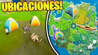 BAILA en LAGO CANOA ACAMPAMIENTO ABADEJO y ALQUILERES ARCOÍRIS en FORTNITE 🌈❌😱 [upl. by Einaffyt]