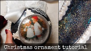 Christmas ornament ❄️ Decoupage tutorial [upl. by Aivatnwahs489]