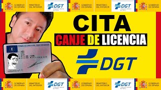 Como SACAR CITA DGT CANJE PERMISO DE CONDUCIR en ESPAÑA [upl. by Nnadroj582]