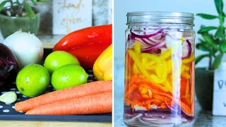 NO Vinegar added PICKLED Onions amp Peppers [upl. by Ahsitram]