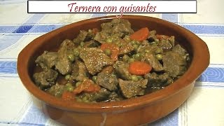 Ternera con guisantes  Receta de Cocina en Familia [upl. by Huang]