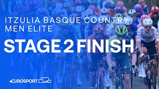 Impressive Sprint Finish 😳  Stage 2 Finish Itzulia Basque Country 2024  Eurosport Cycling [upl. by Scales483]