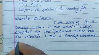 application for the post of teacher application for teaching job  write application for teacher job [upl. by Newel378]