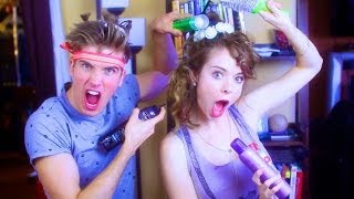 ♥︎ Blindfolded Hair Styling Challenge w Joey Graceffa [upl. by Gnaoh]