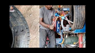 205  65 R 15 Tubeless tyre cut repair vulcanizing [upl. by Sami]