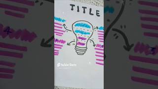 Easy title page ideas ✨ aestheticartandcrafts ytshorts  aestheticart artandcraft titlepage [upl. by Atisusej]