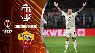 AC Milan vs Roma Extended Highlights  UEL QuarterFinals 1st Leg  CBS Sports Golazo [upl. by Denney]