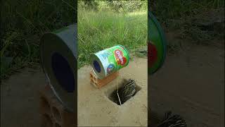 The simplest yet amazing underground bird trap using cans shorts [upl. by Baecher]