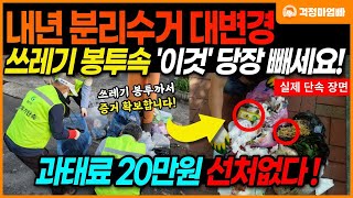 내년부터 쓰레기 분리수거 또 바뀝니다 쓰레기봉투에 이 것 넣어 버리면 과태료 폭탄 일반 음식물 재활용쓰레기 [upl. by Ethbin]