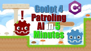 Godot 4 2D C Make Platformer Patrolling Enemy AI in 5 Minutes [upl. by Aihsein]