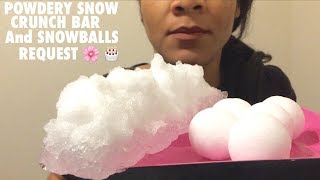 ASMR POWDERY SNOW CRUNCH BAR AND SNOWBALLS REQUEST SWEET CHERRIES 🍒 [upl. by Akimahc146]