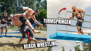 Olympisches Beach Wrestling amp Turmspringen [upl. by Annawit]