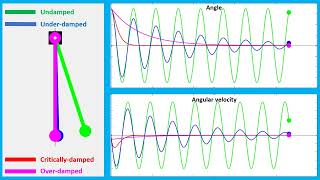 Animation using Matlab Free vibration Undamped vs underdamped vs critically damped vs overdamped [upl. by Ellenej]