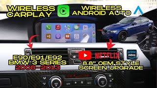 Plug amp Play Wireless CarPlay Touch Screen Upgrade for BMW E90 3 Series– DIY Made Easy E90 E91 E92 [upl. by Odlabu]