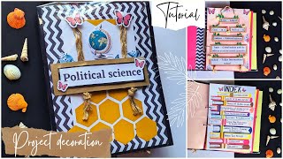 Project file decoration  Class 12th political science project  Project file decoration ideas [upl. by Wehttan798]