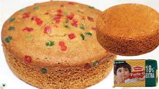 सिर्फ 20 रु में पारलेजी बिस्किट से केक कढ़ाई में बनाए Easy Eggless Biscuit Cake Parle G CakeRecipe [upl. by Elleret]