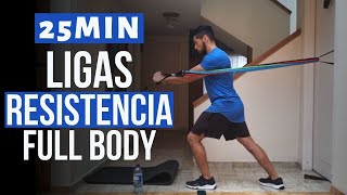 rutina FULL BODY con 🔥 LIGAS DE RESISTENCIA 🔥 Más de 20 EJERCICIOS para cuerpo completo  25 minutos [upl. by Aiket446]