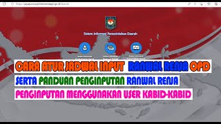 SIPD  CARA MEMBUAT JADWAL DAN INPUT RANWAL RENJA OPD PADA SIPD PERENCANAAN [upl. by Lehcin143]