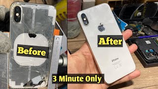 iPhone X Back Glass 😲 Replacement goodservicef [upl. by Aiclid]