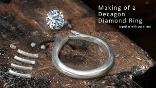 Making of a Decagon Diamond Ring together with our client [upl. by Cacka617]