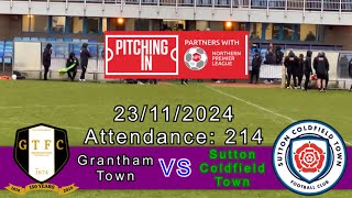 Grantham Town 03 Sutton Coldfield Town Pitching In Northern Premier League 23112024 4K [upl. by Aleece79]