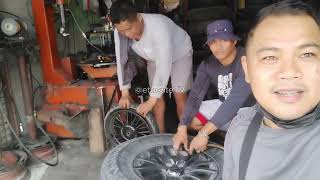 Nagpalit ng Gulong para sa Mio Sporty Motor natin mga idol  Quick Tire Tubeless [upl. by Kcirddes]