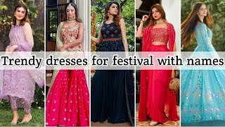 Trendy dresses for festival with names • Festive dresses for girls • STYLE POINT [upl. by Disario354]