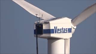 Rackwitz wind farm in storm and sunshine with Vestas Südwind Tacke and Enercon wind turbines [upl. by Kauffman]