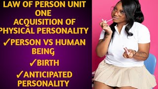 Ethiopian Law of person Chapter1 birth conception viable November 13 2024 [upl. by Braden889]