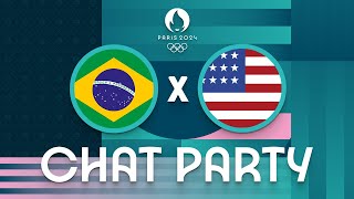 Brazil v USA  Mens Olympic Basketball Tournament Paris 2024  Chat Party ⚡🏀 [upl. by Noteloc]