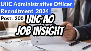 UIIC AO Recruitment 2024  uiic ao salary  uiic ao qualification [upl. by Rus]