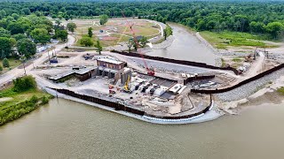 Sanford Dam — June 20 2024 Spillways are starting to take form [upl. by Ania517]