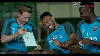 Not to be missed Aubameyang Monreal and Welbeck  Arsenal teammates [upl. by Ahto87]