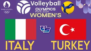 OLYMPIC WOMENS VOLLEYBALL LIVE │ ITALY vs TURKEY Livescore [upl. by Ahseia]