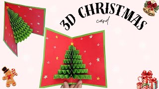 Simple 3D PopUp Christmas Card Tutorial  DIY Christmas Tree Card [upl. by Alburg]