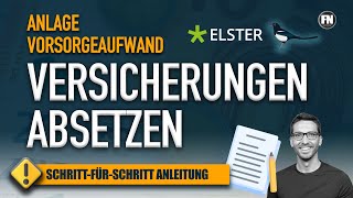 Versicherungen absetzen Anlage Vorsorgeaufwand 2020 Elster ausfüllen  Steuererklärung 2020 Elster [upl. by Arondel33]