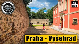 Exploring Prague Vyšehrad Walking Tour 4K 🇨🇿 Czech Republic HDR ASMR [upl. by Natsirt]