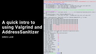 A quick introduction to using Valgrind and AddressSanitizer [upl. by Eeryn]