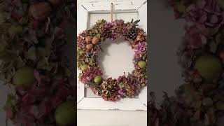 Couronne dautomne  artfloral diy fleurs faitmain decoration flowers wreath wreathdiy [upl. by Lekar]