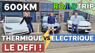 600km voiture électrique VS thermique  le défi  Kia EV6 amp Tesla Model 3 SR vs Skoda Octavia [upl. by Kevan]