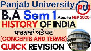 Concepts Ideas and Terms in History  History of India BA 1st Semester  BA 1st Sem History [upl. by Tareyn350]