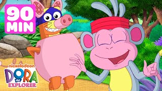 Boots amp Swipers Funniest Moments in Dora the Explorer for 90 Minutes  Dora amp Friends [upl. by Dahlstrom]