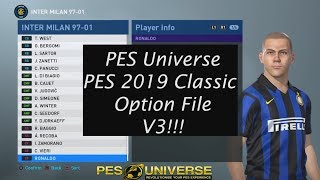 PES 2019 Classic Option File  Inter Milan 19972001 [upl. by Ellerad]