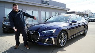 2023 Audi A5 Sportback Navarra Blue  Video Tour with Aiden [upl. by Tnerual]