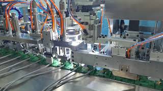 880 semiautomatic Europea plug power line manufacture line [upl. by Ecirtac812]