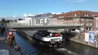 Brugopening Pont Levant Notre Dame Tournai Tafelbrug Doornik Table Bridge Pont Levant Hubbrücke [upl. by Raila167]