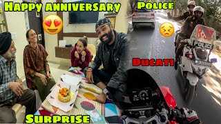 Mummy Papa ko Anniversary par diya Surprise 😍 or Ducati ko Police ne pakad liya 😣 [upl. by Sandro894]