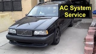 How to recharge the basic AC service on the Volvo 850 S70 V70 XC70  VOTD [upl. by Ihdin187]